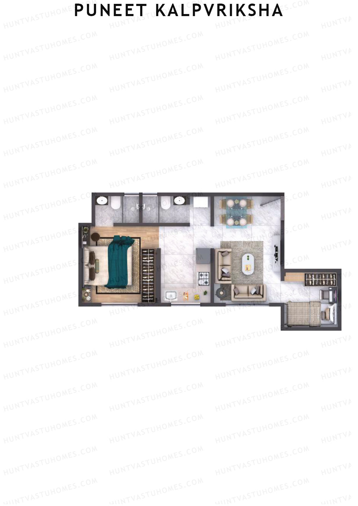 Puneet Kalpvriksha Wing B Unit 1 Floor Plan