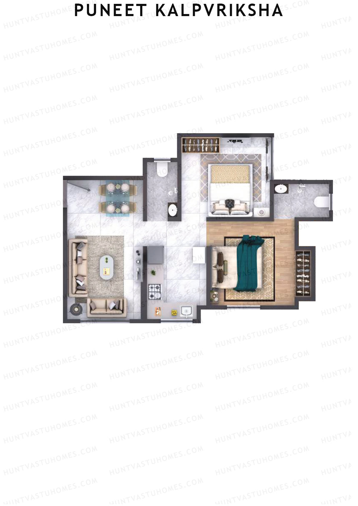Puneet Kalpvriksha Wing B Unit 2 Floor Plan