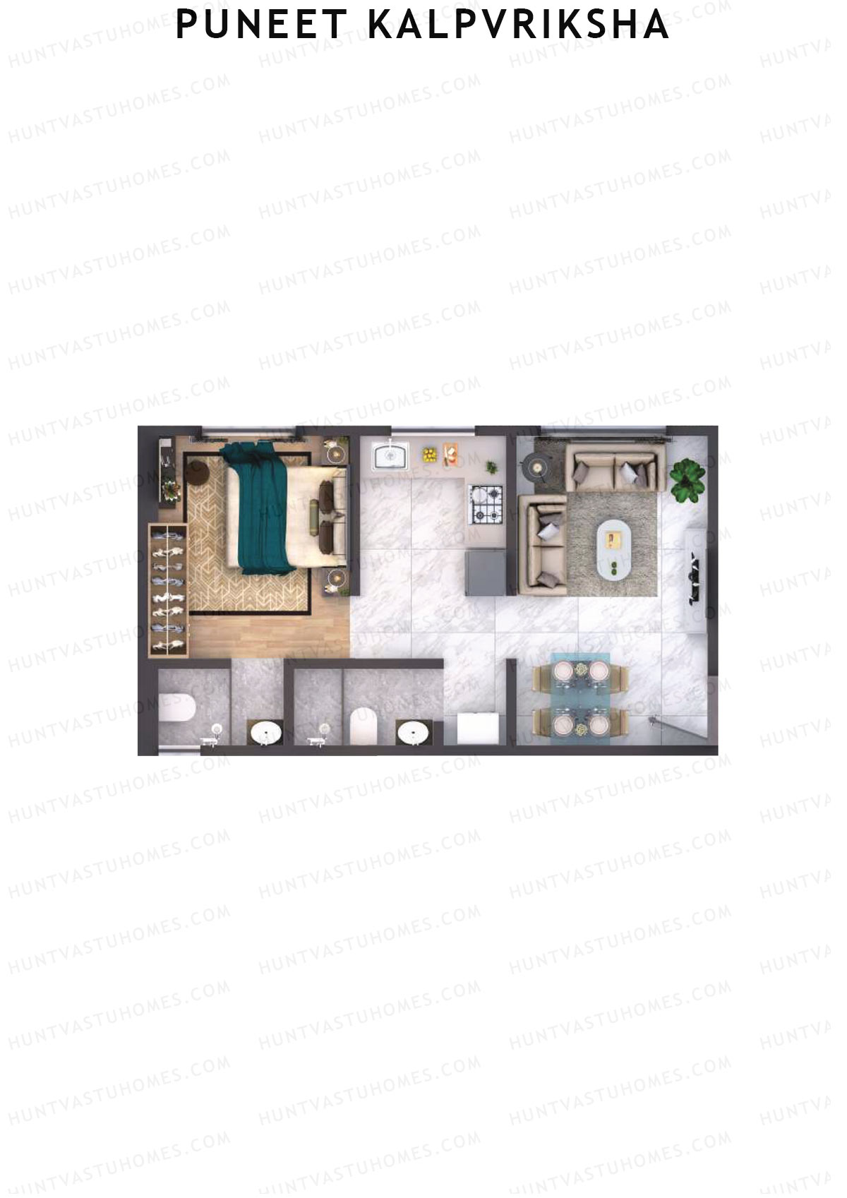 Puneet Kalpvriksha Wing B Unit 4 Floor Plan