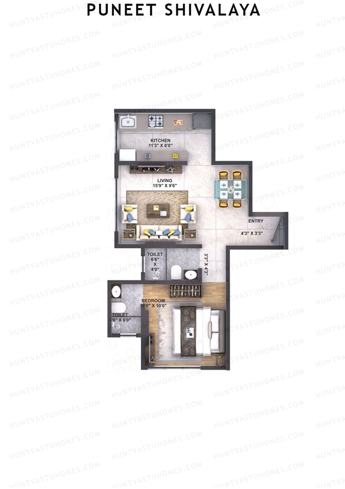 Puneet Shivalaya Wing A Unit 4 Floor Plan