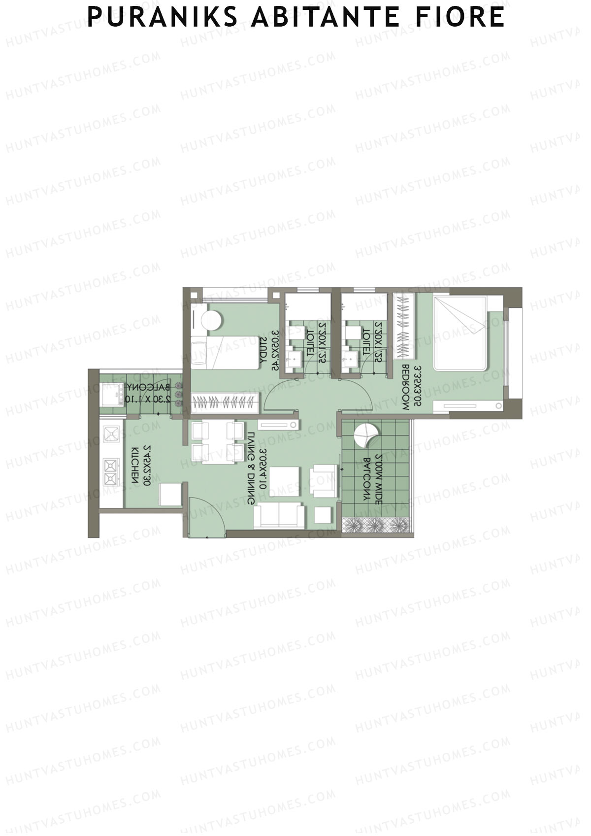 Puraniks Abitante Fiore Tower B Unit 5 (Type C) Floor Plan