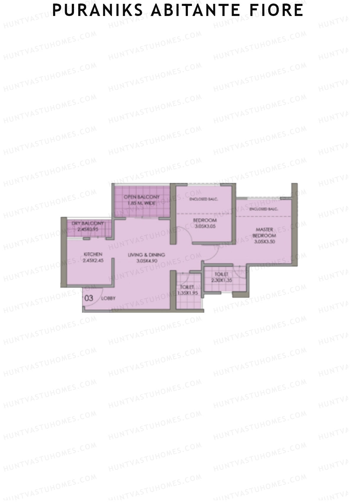Puraniks Abitante Fiore Tower C Unit 3 (Type C) Floor Plan