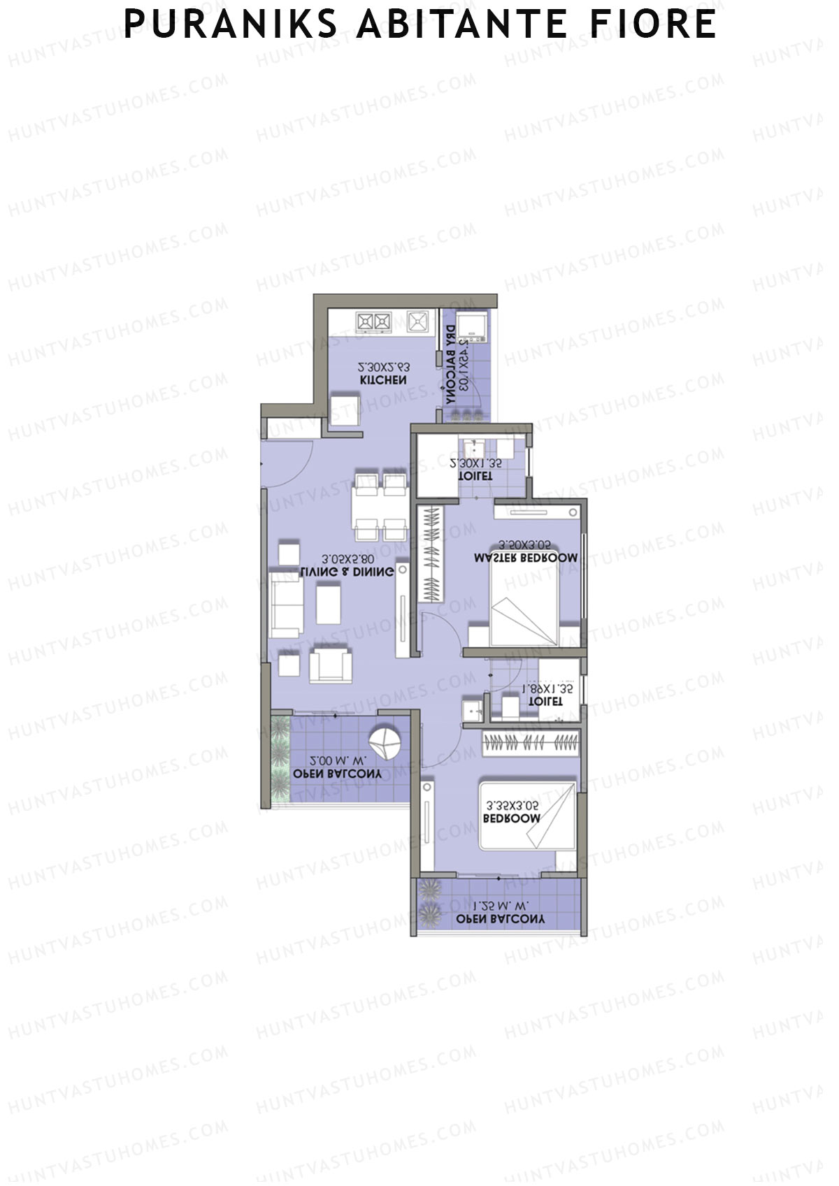 Puraniks Abitante Fiore Tower C Unit 5 (Type A) Floor Plan