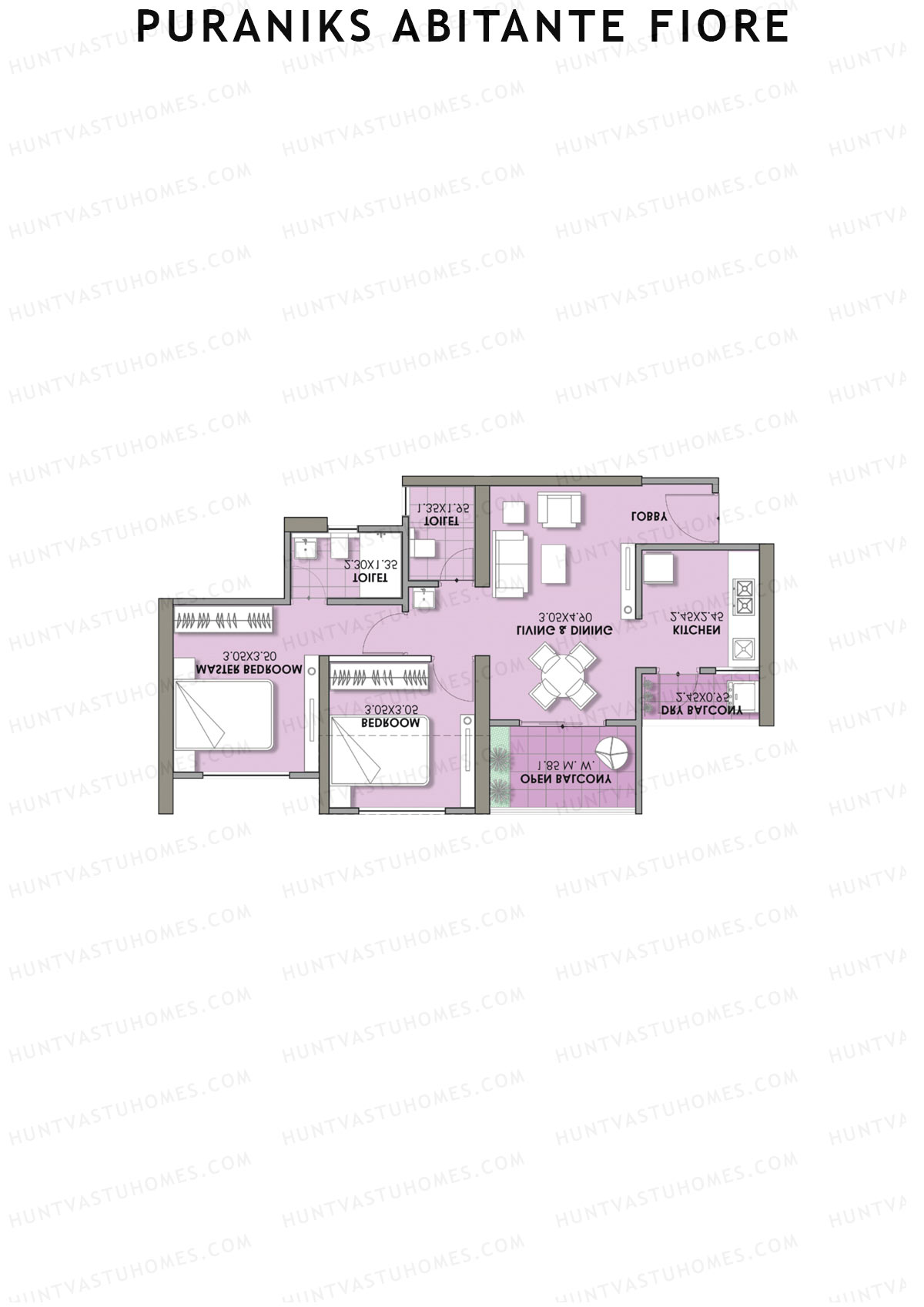Puraniks Abitante Fiore Tower C Unit 7 (Type B) Floor Plan