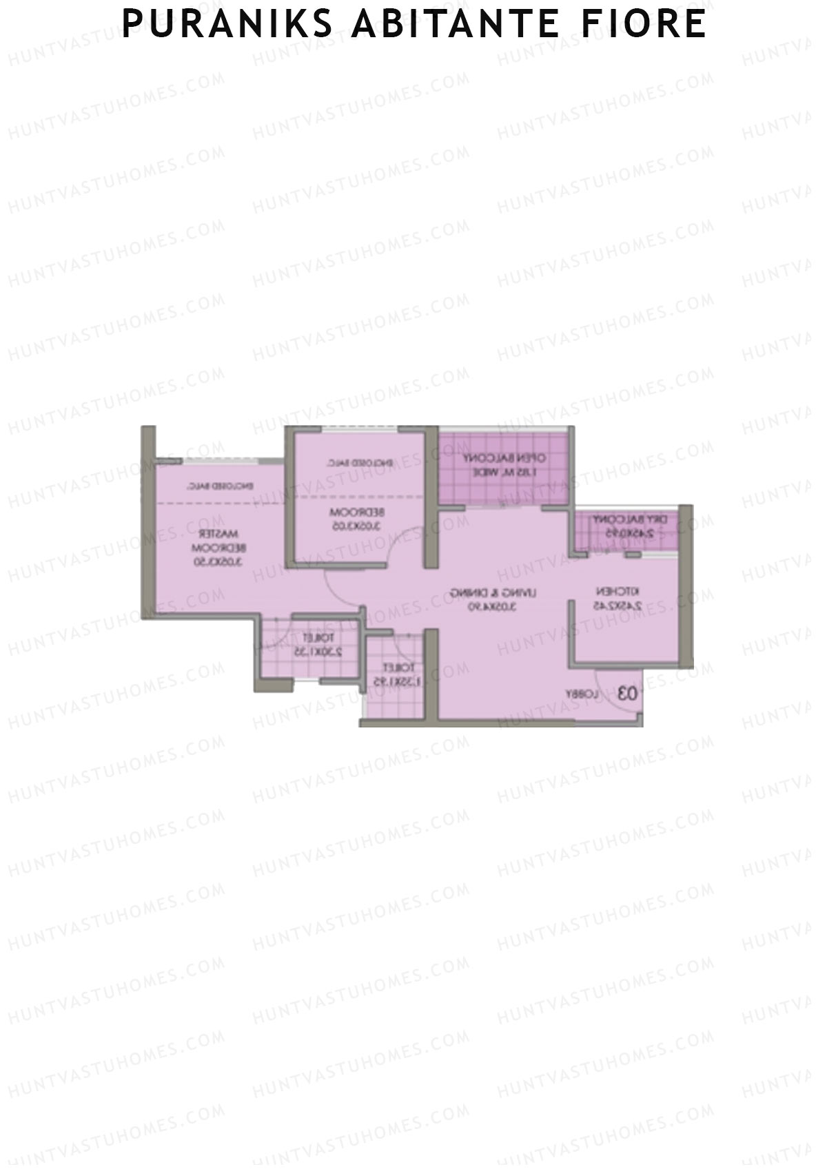 Puraniks Abitante Fiore Tower C Unit 8 (Type C) Floor Plan