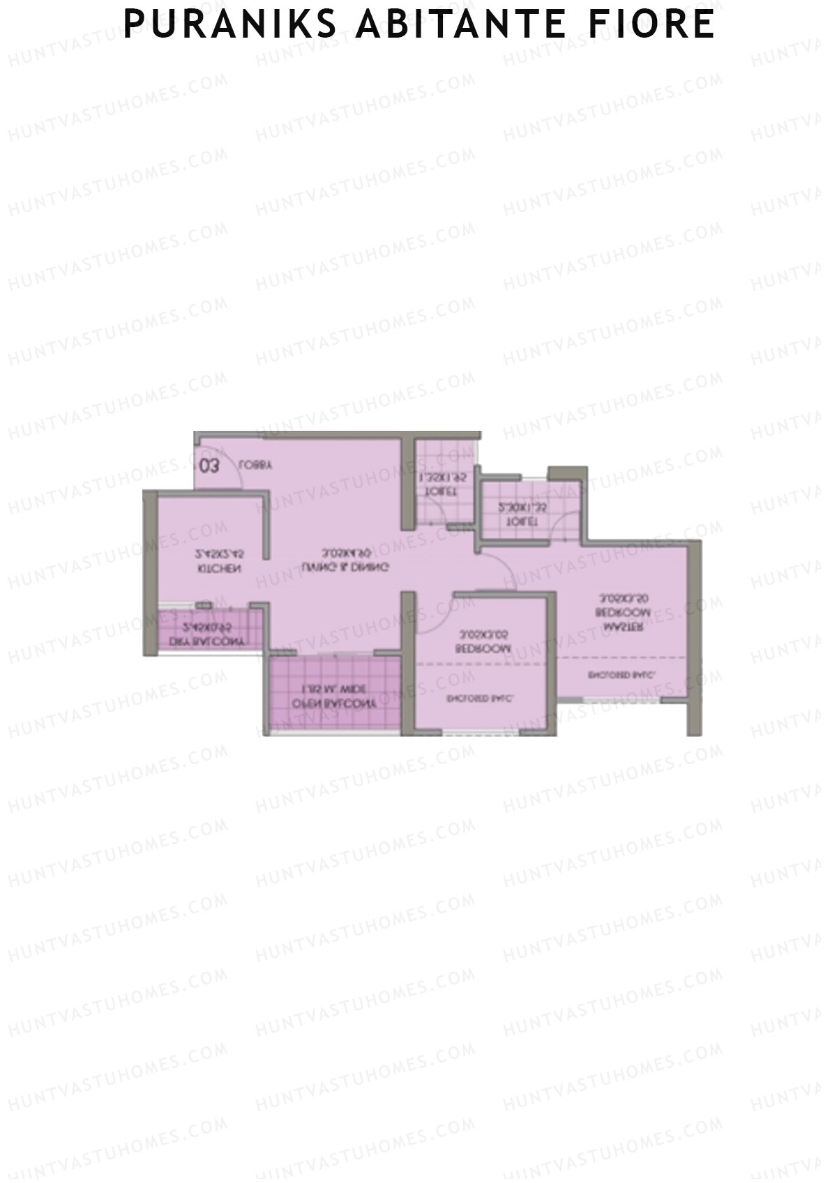 Puraniks Abitante Fiore Tower G Unit 8 (Type C) Floor Plan
