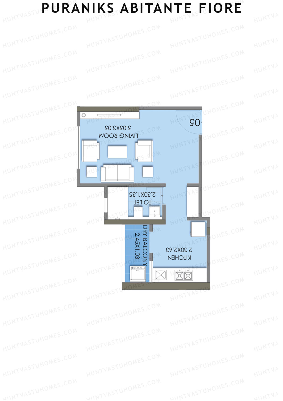 Puraniks Abitante Fiore Tower H Unit 5 (Type A) Floor Plan