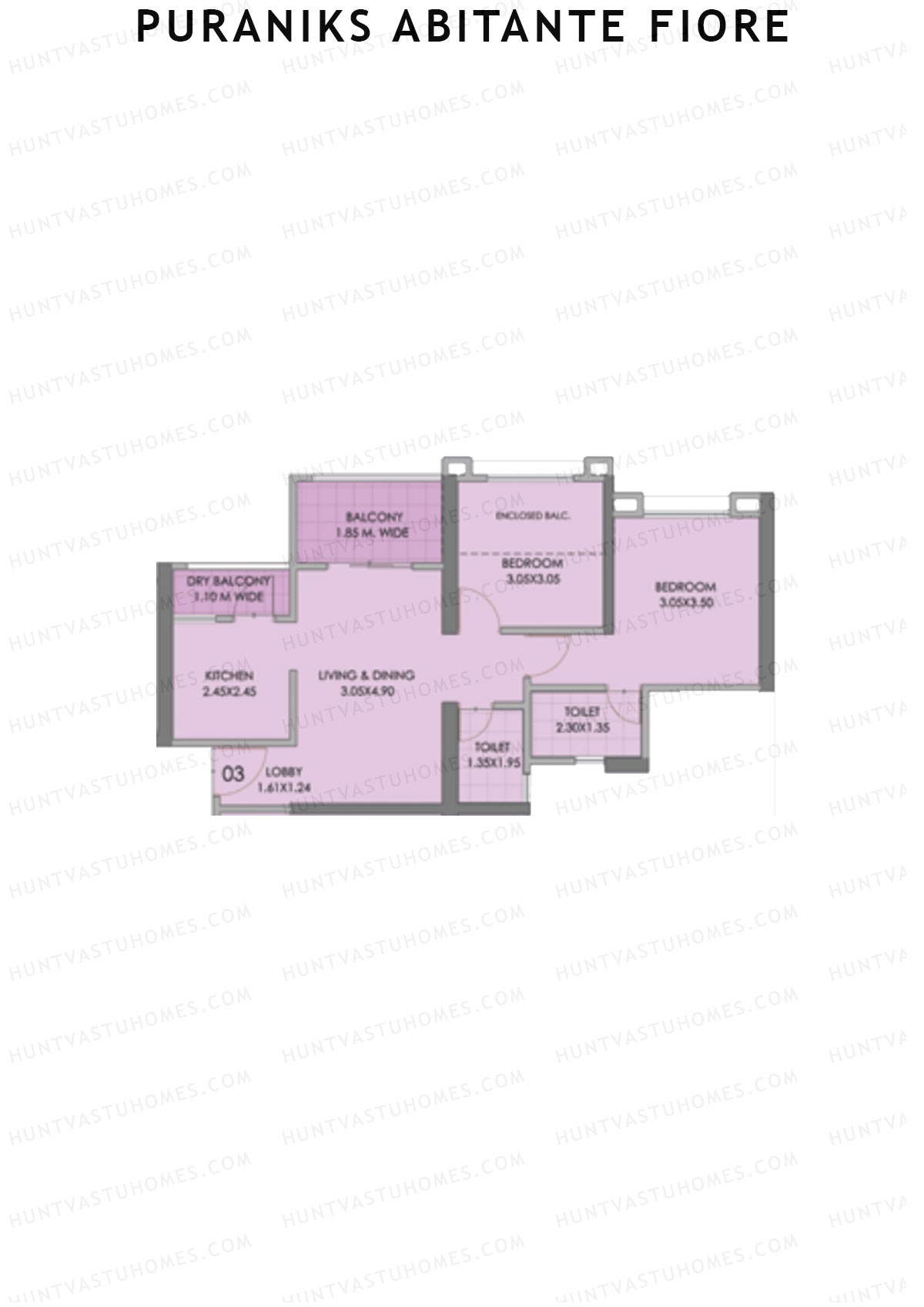 Puraniks Abitante Fiore Tower H Unit 7 (Type B) Floor Plan