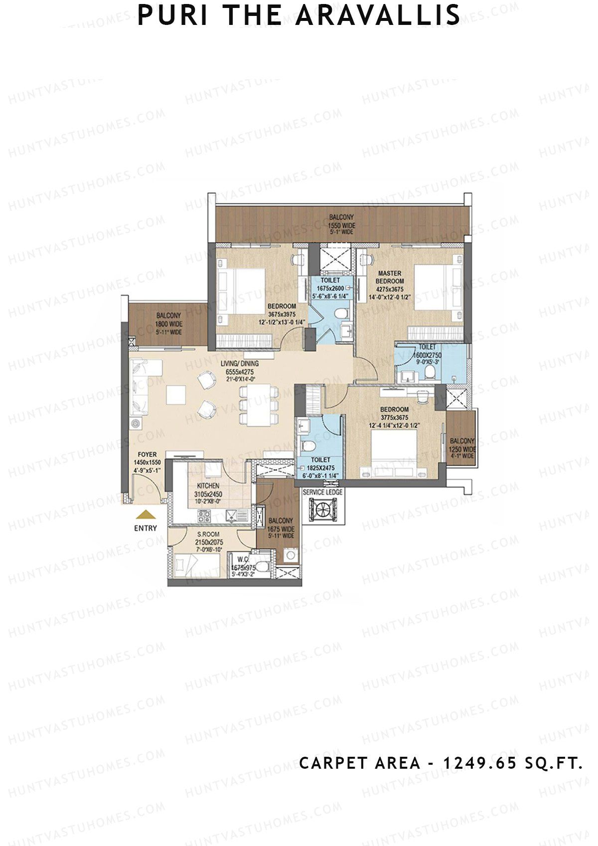 Puri The Aravallis Tower A Unit 4 (Type 2) Floor Plan