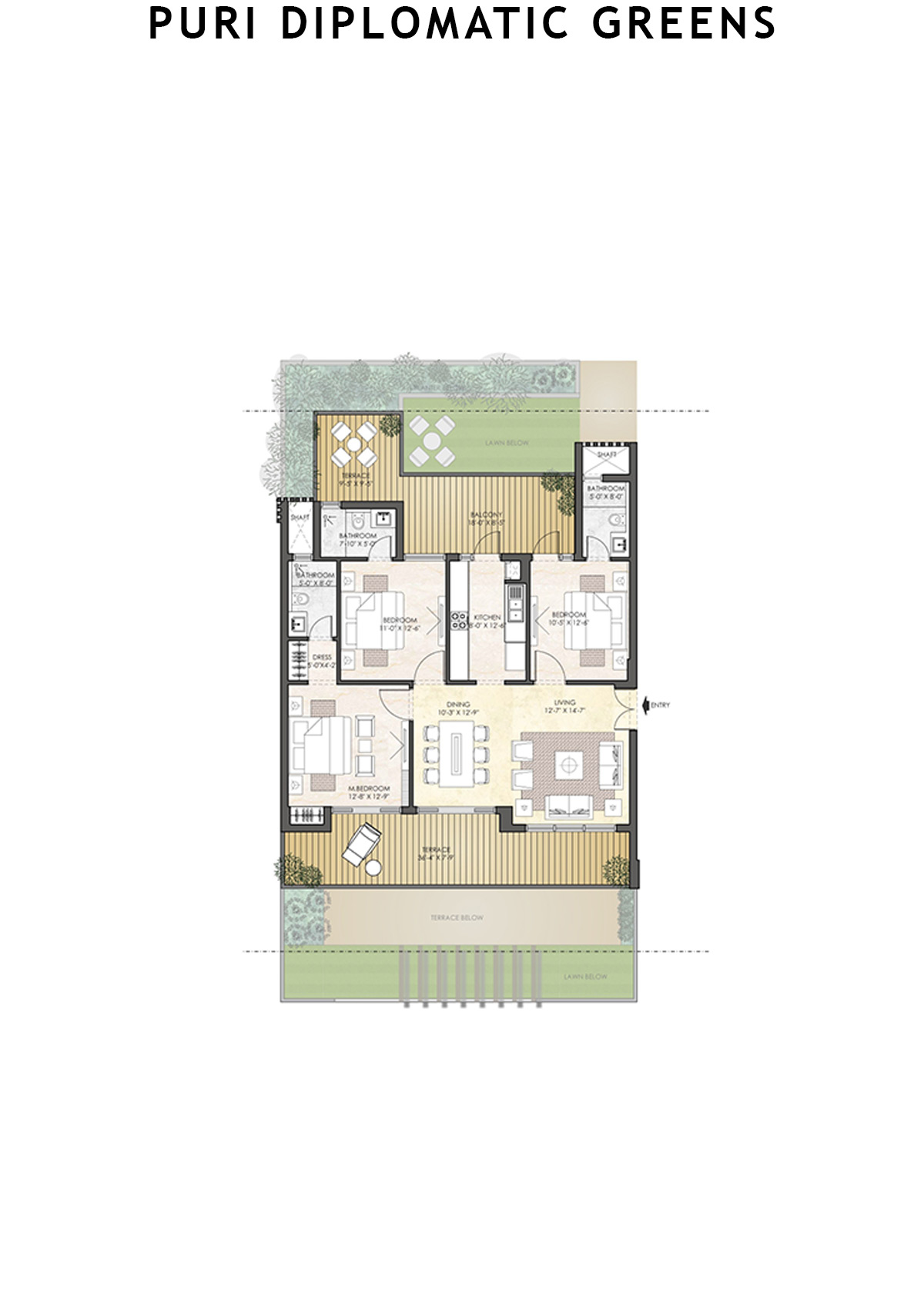 Puri Diplomatic Greens Tower A1 Unit 1 (Villa) Floor Plan