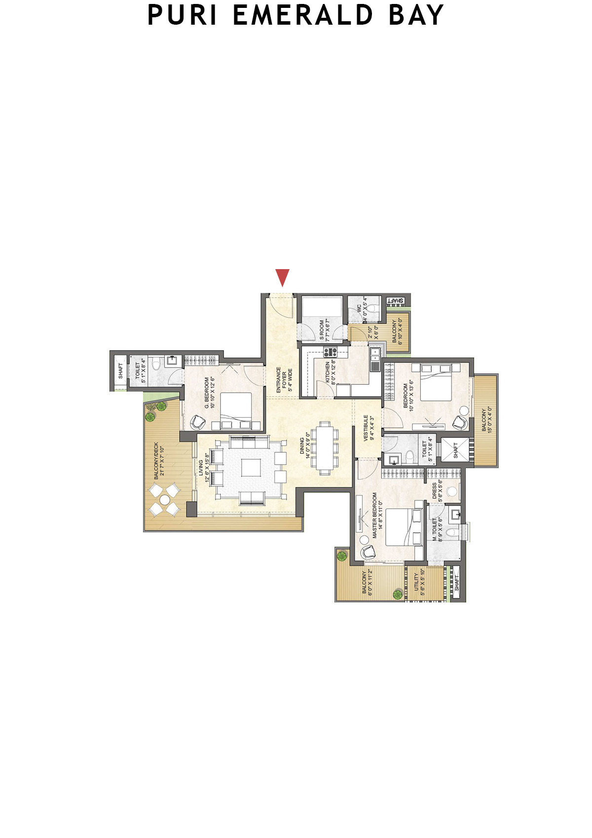 Puri Emerald Bay Tower A1 Unit 2 Floor Plan