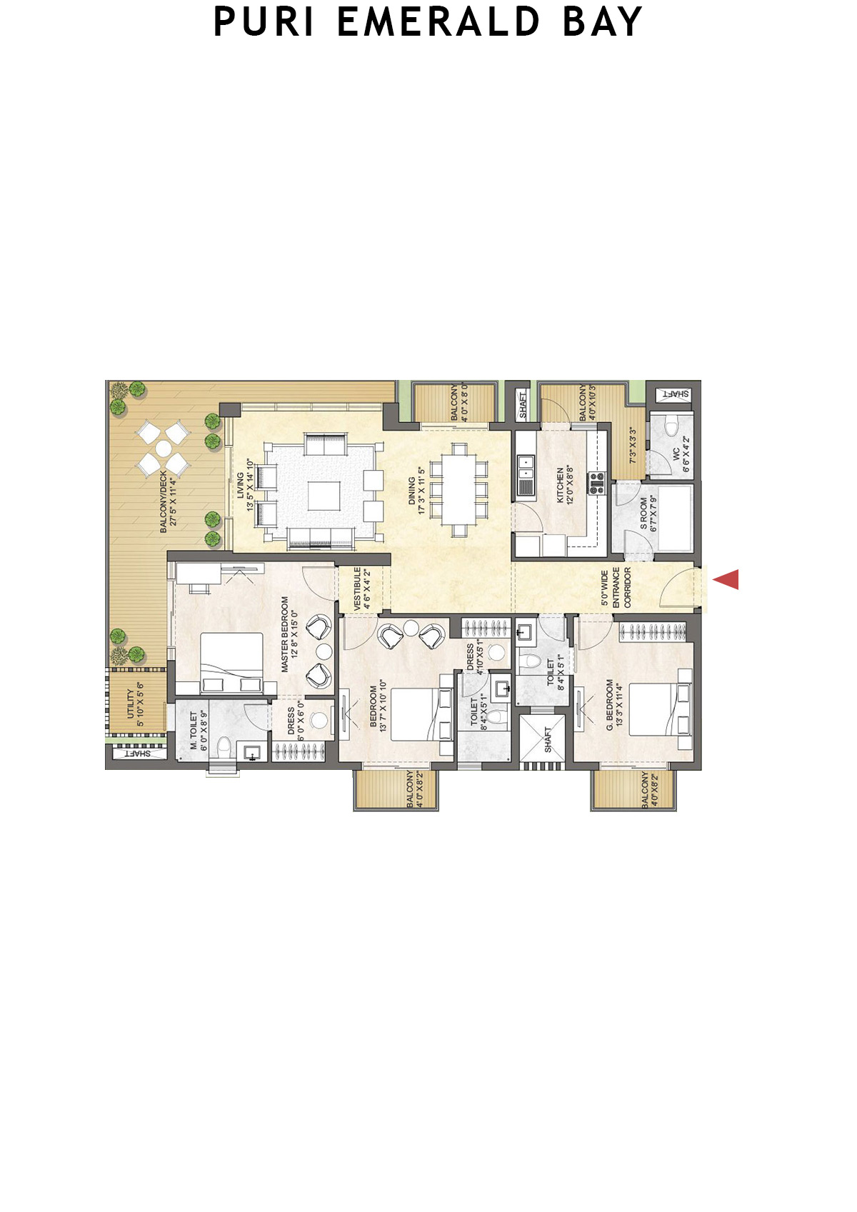 Puri Emerald Bay Tower A1 Unit 3 Floor Plan