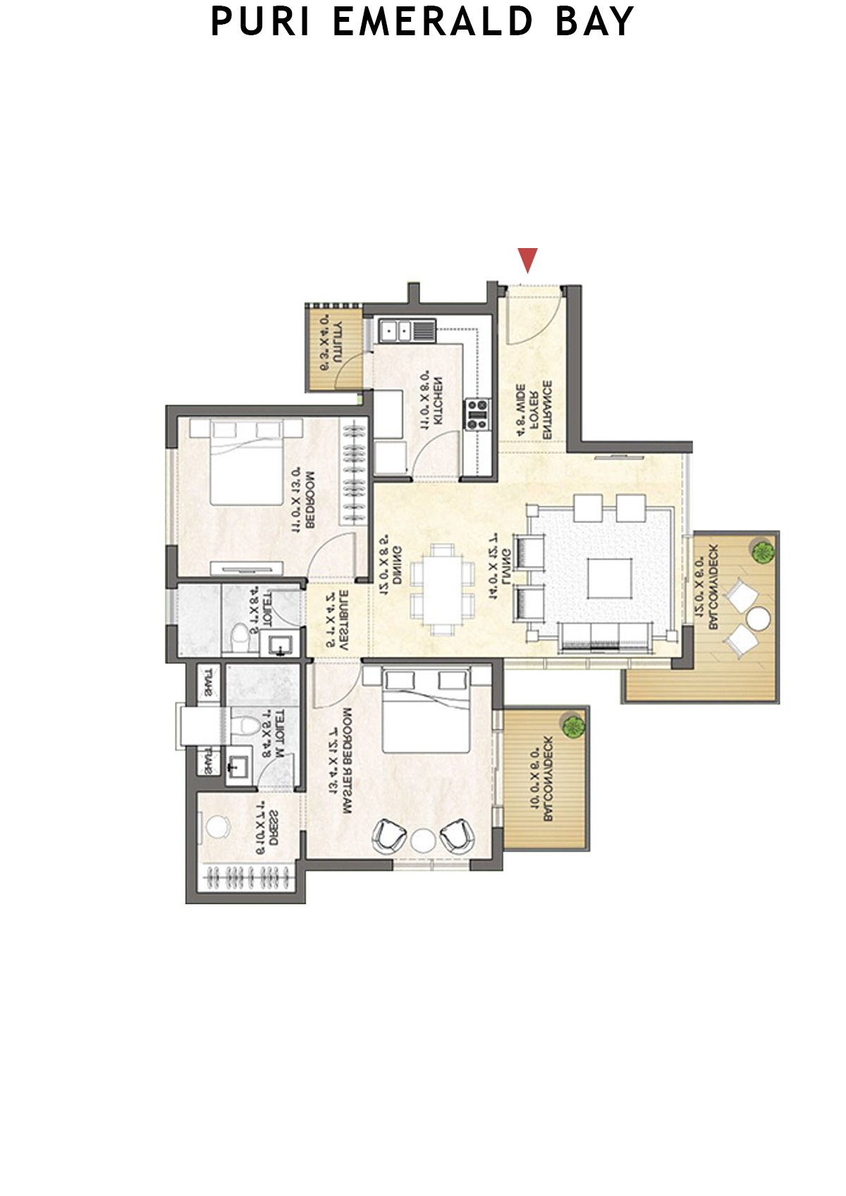 Puri Emerald Bay Tower B1 Unit 1 Floor Plan