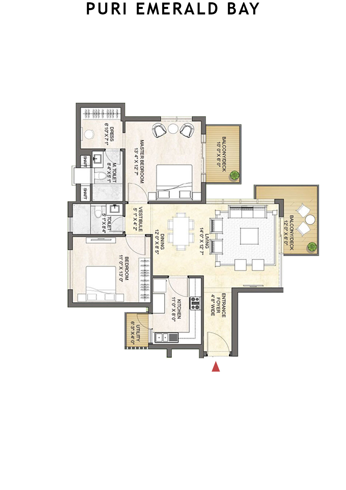 Puri Emerald Bay Tower B1 Unit 2 Floor Plan