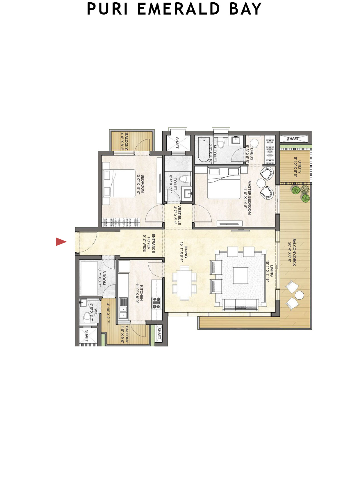 Puri Emerald Bay Tower B1 Unit 3 Floor Plan
