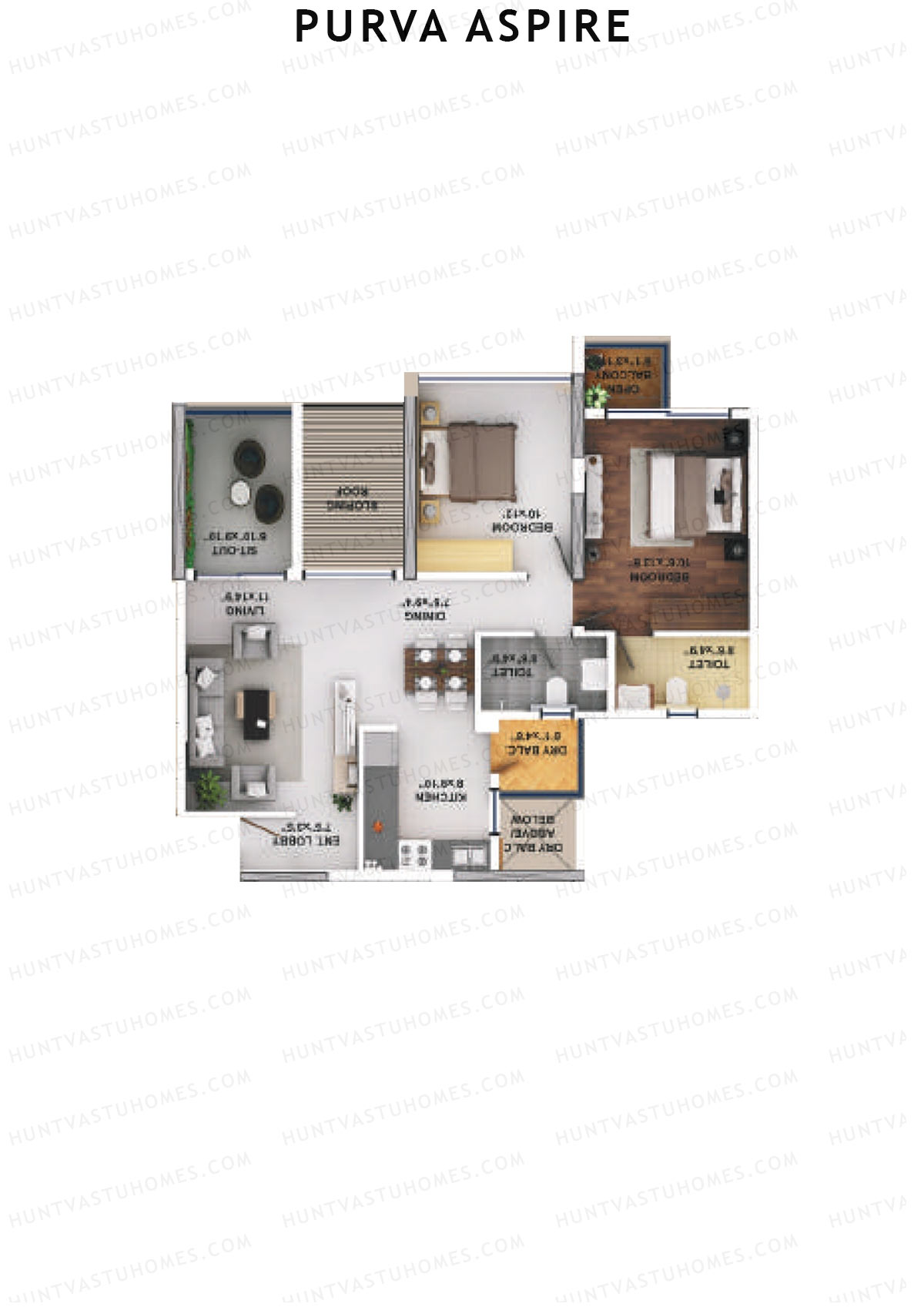 Purva Aspire Tower Jade Unit 4 Floor Plan