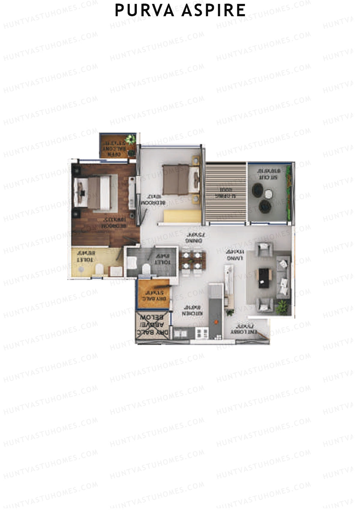 Purva Aspire Tower Jade Unit 5 Floor Plan