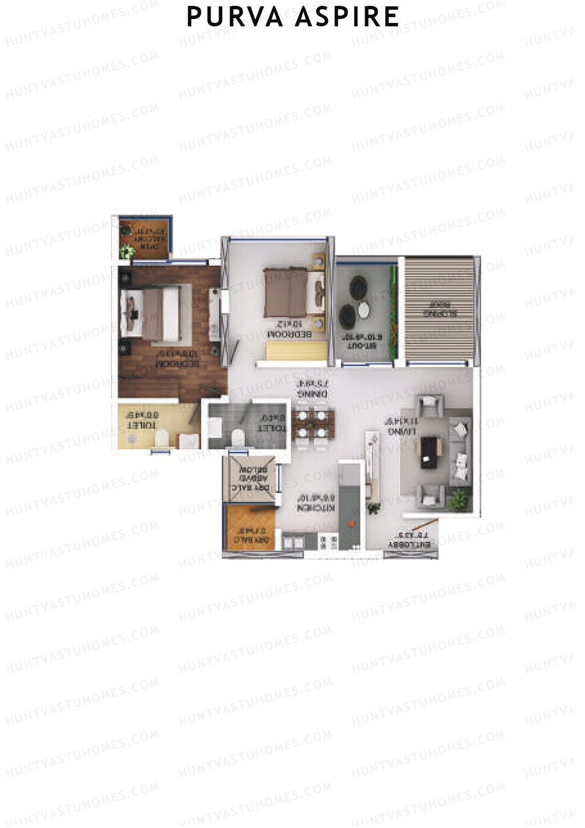 Purva Aspire Tower Jade Unit 5 Floor Plan