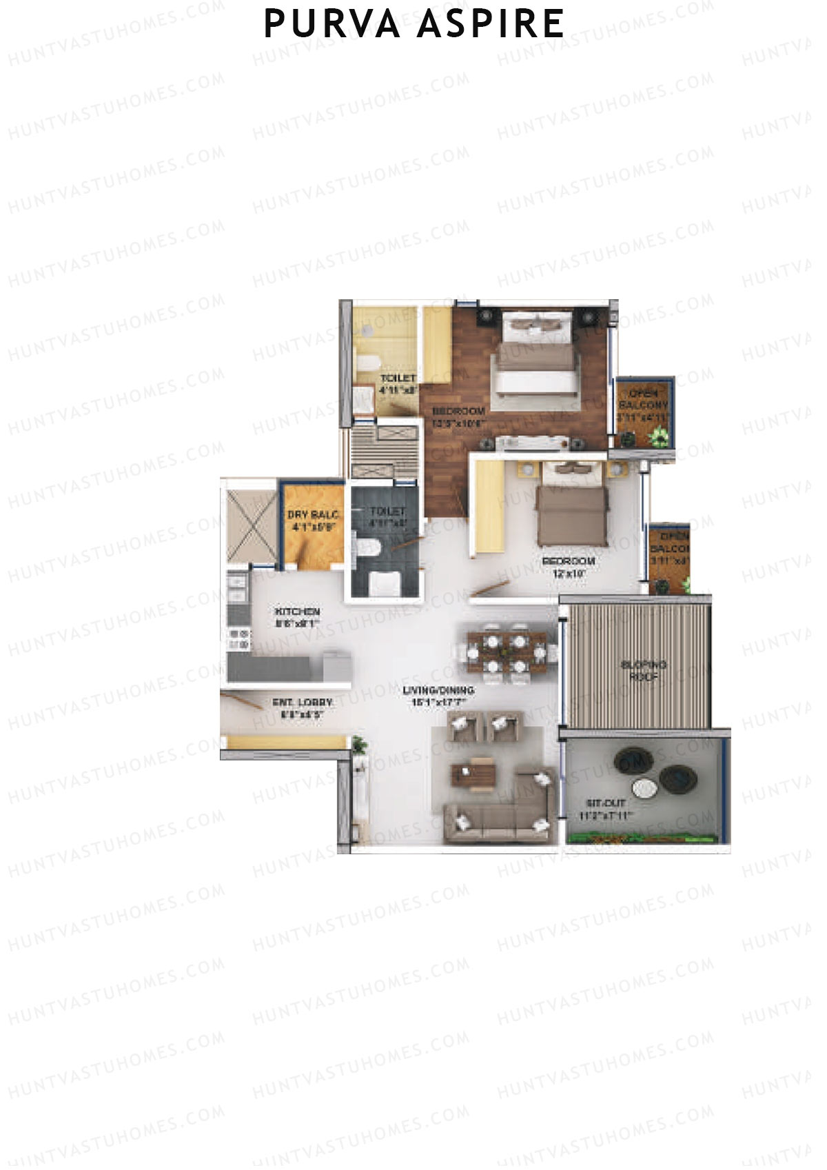 Purva Aspire Tower Jade Unit 6 Floor Plan