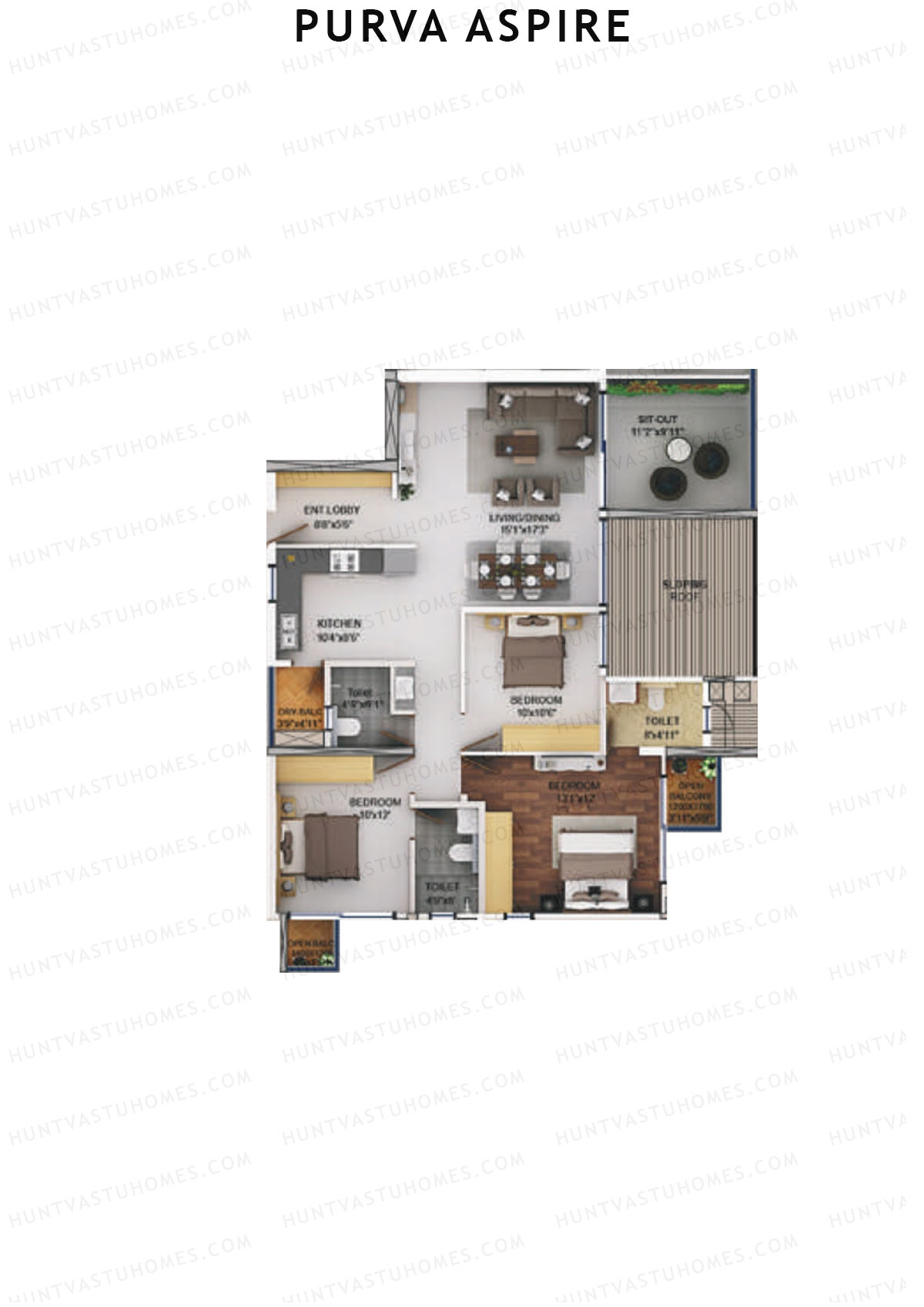 Purva Aspire Tower Jade Unit 7 Floor Plan