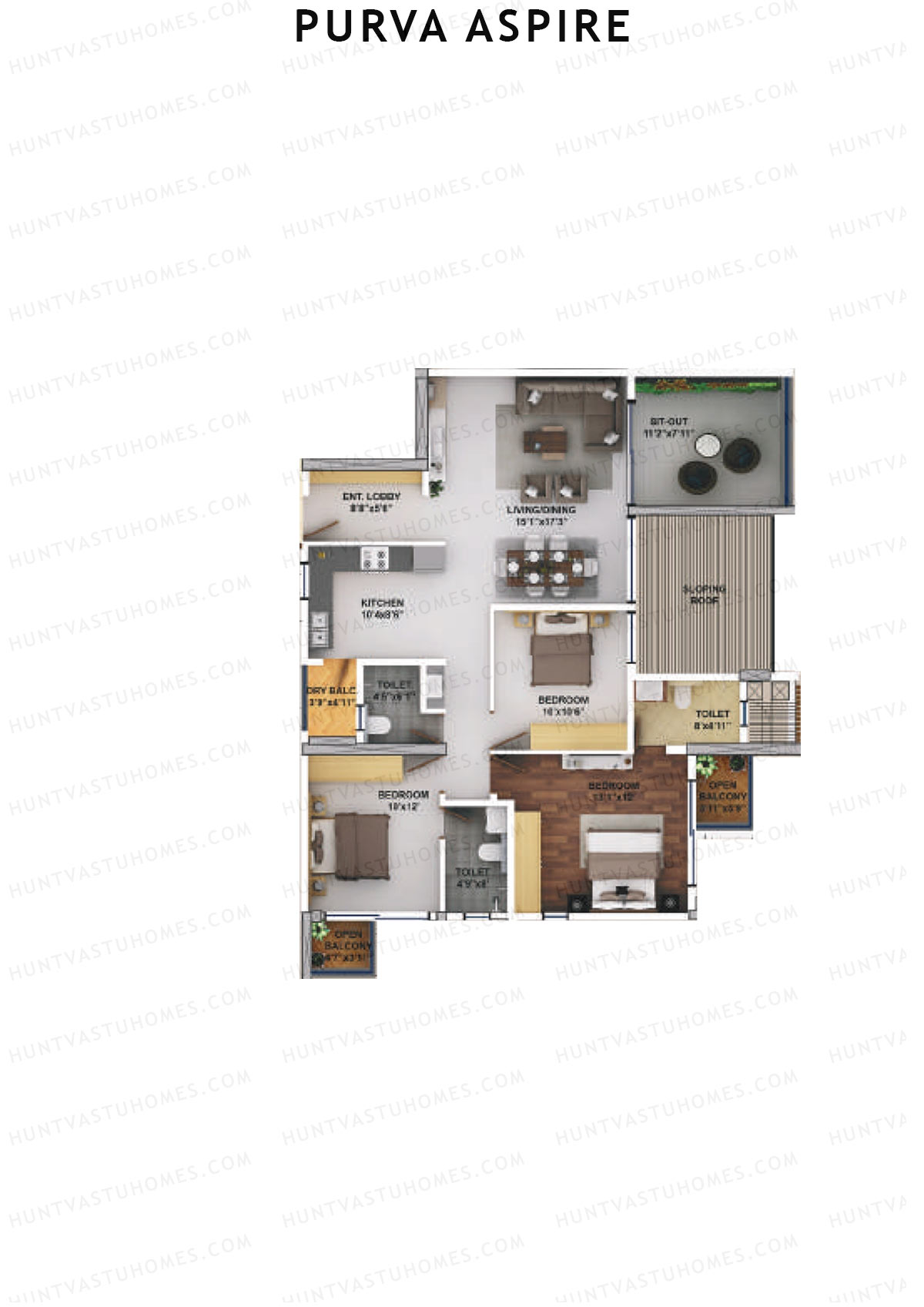 Purva Aspire Tower Jade Unit 7 Floor Plan