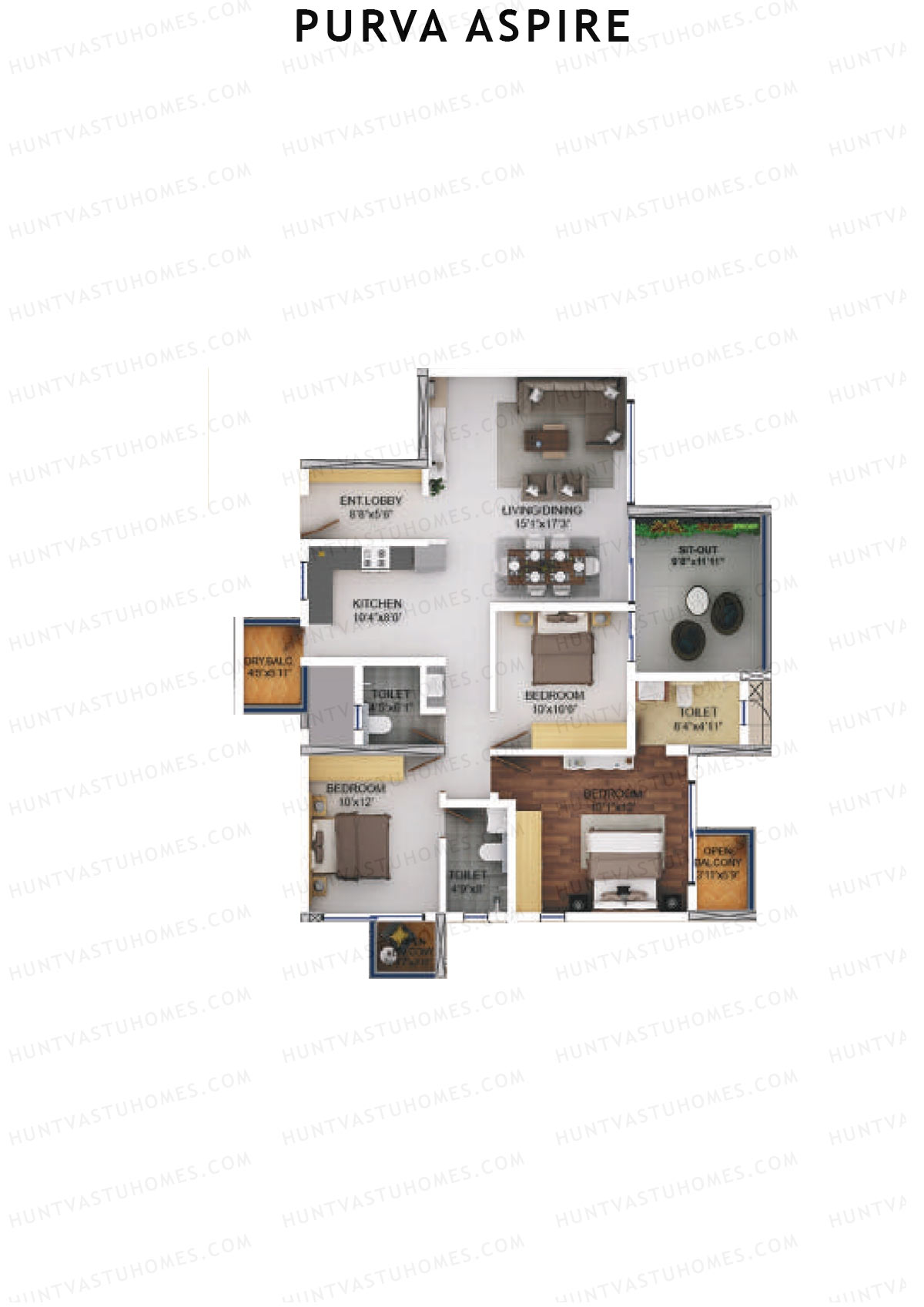 Purva Aspire Tower Jade Unit 7 Floor Plan