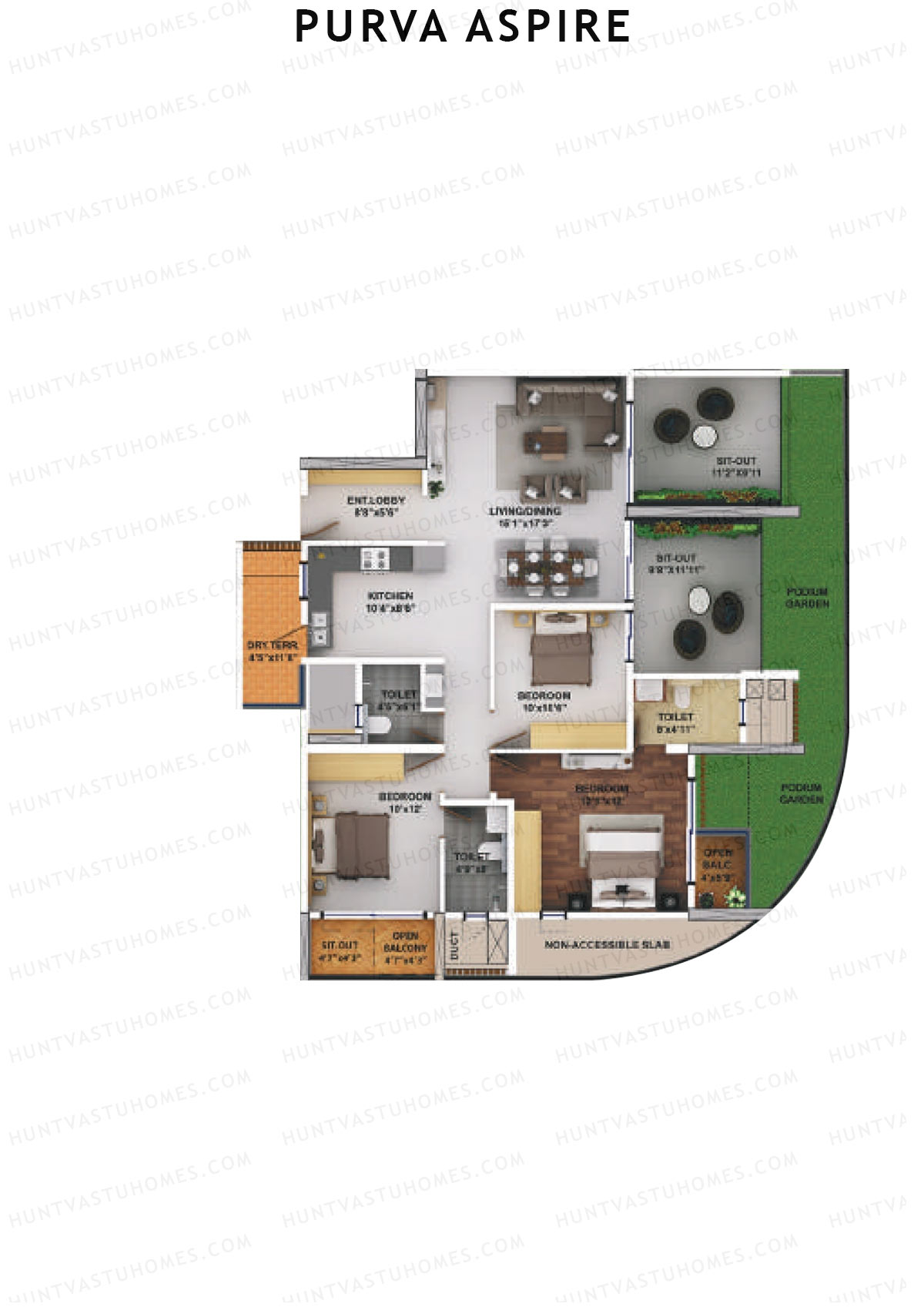 Purva Aspire Tower Jade Unit 7 Floor Plan