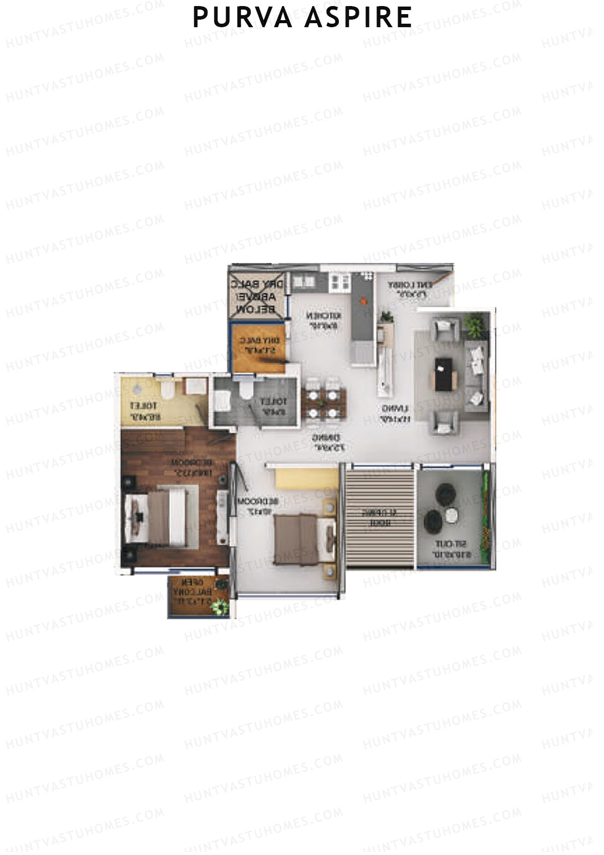 Purva Aspire Tower Jade Unit 8 Floor Plan