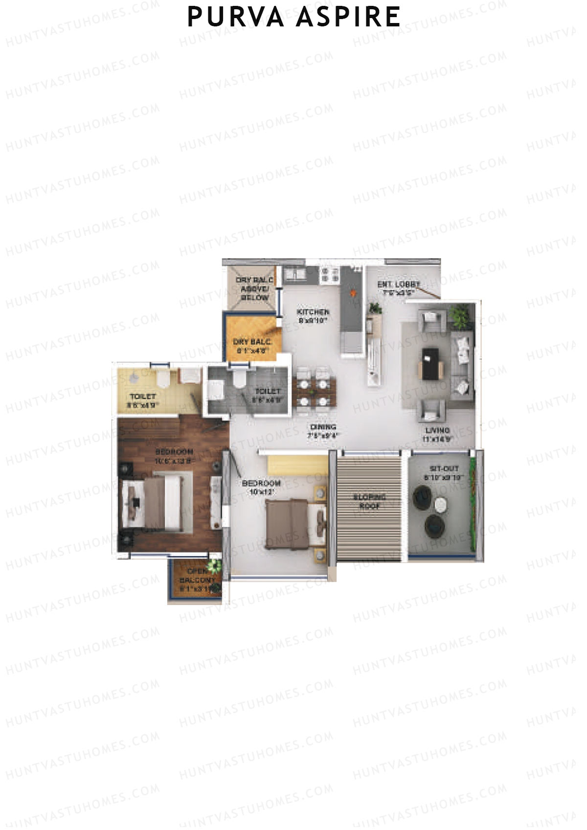 Purva Aspire Tower Jade Unit 8 Floor Plan