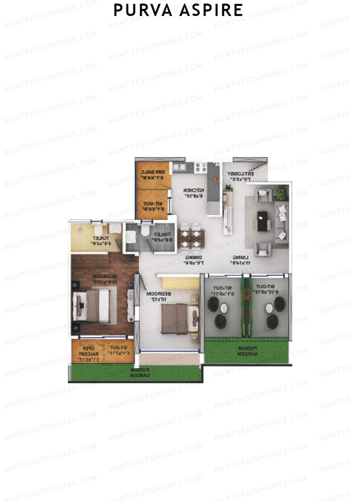 Purva Aspire Tower Jade Unit 8 Floor Plan