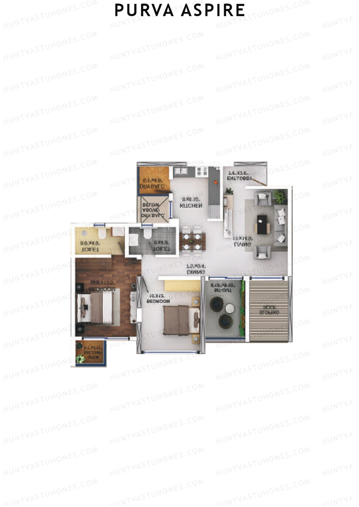 Purva Aspire Tower Ruby Unit 4 Floor Plan