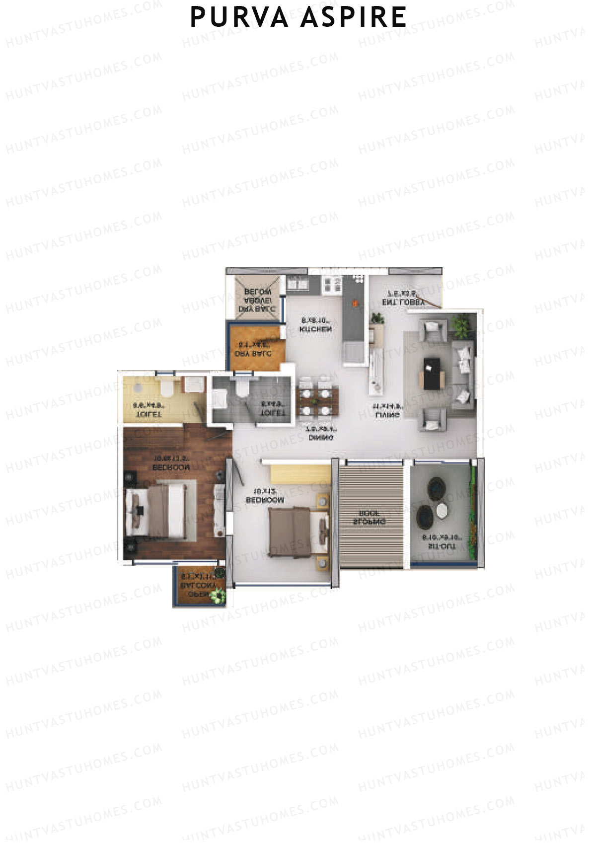 Purva Aspire Tower Ruby Unit 4 Floor Plan