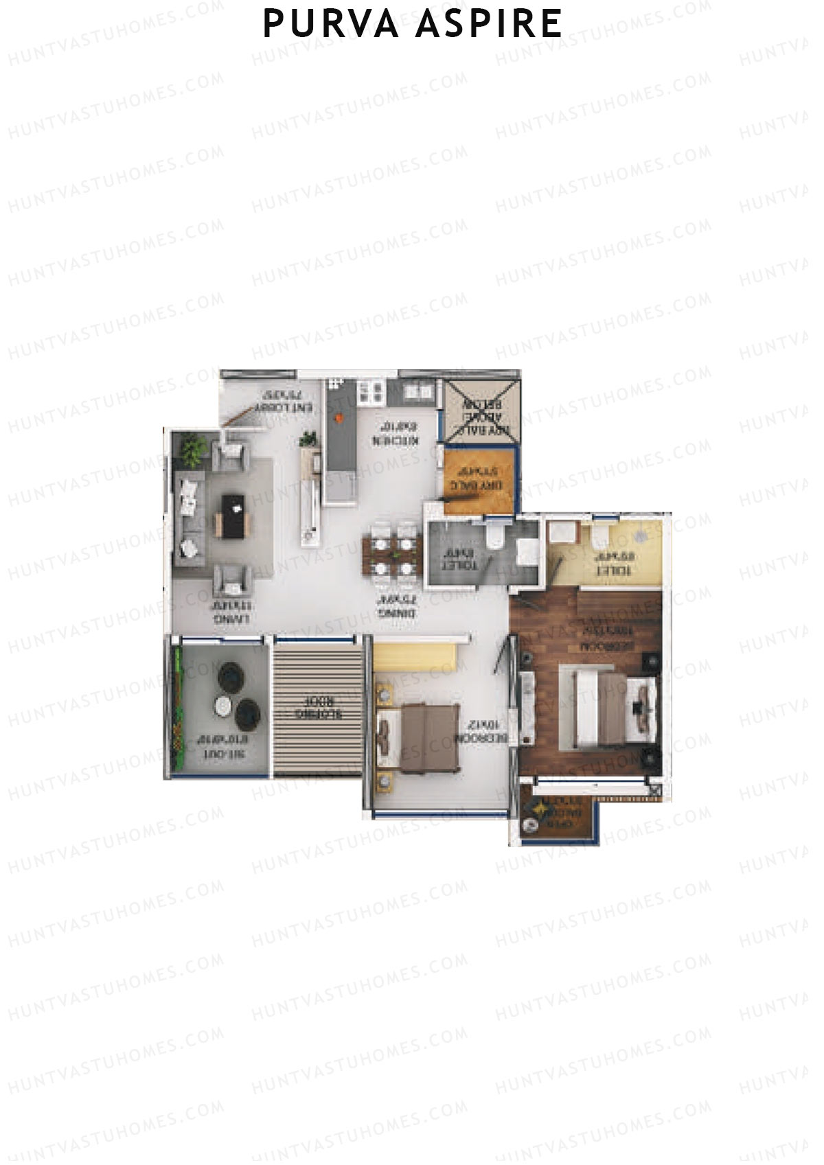 Purva Aspire Tower Ruby Unit 5 Floor Plan
