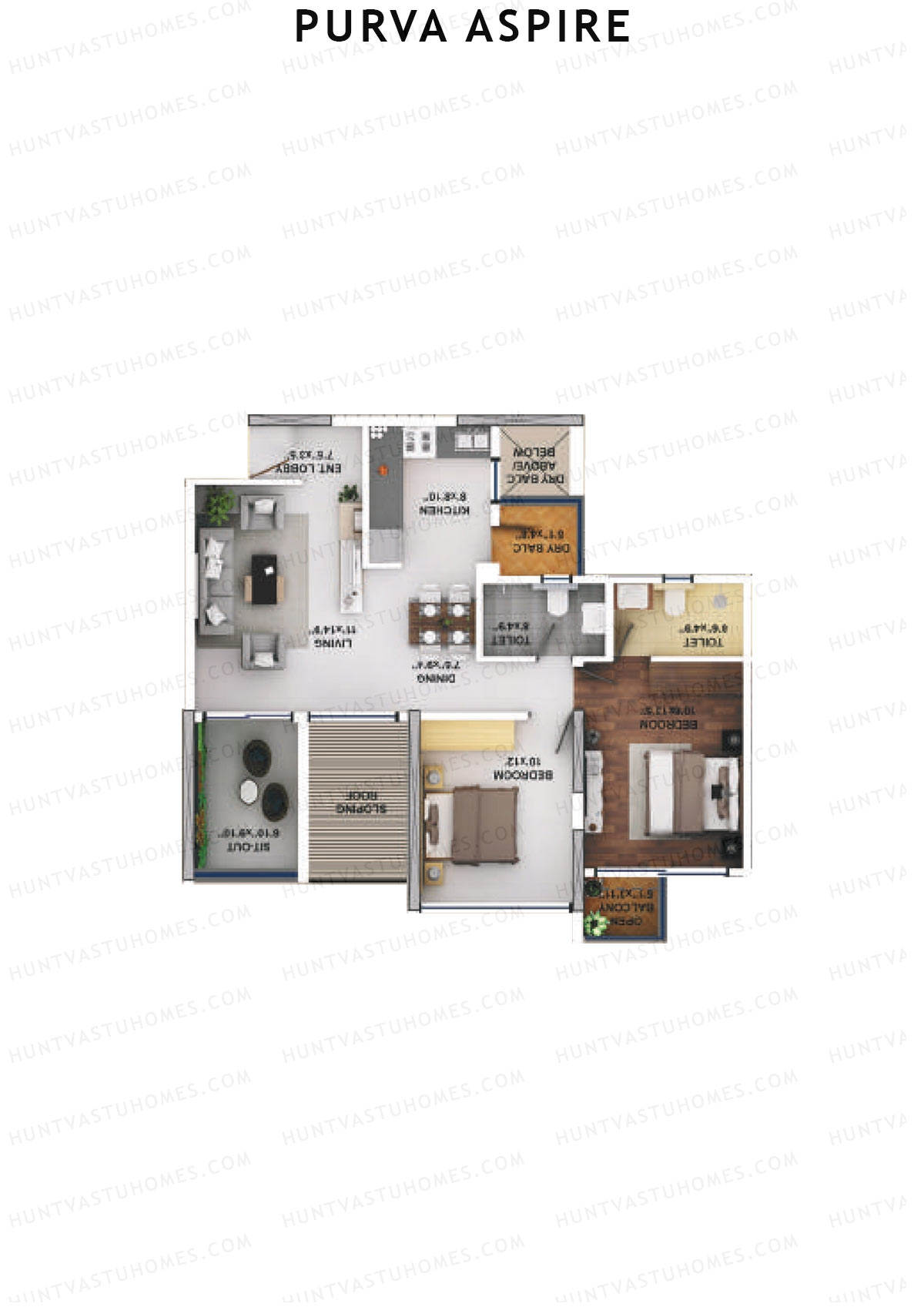 Purva Aspire Tower Ruby Unit 5 Floor Plan