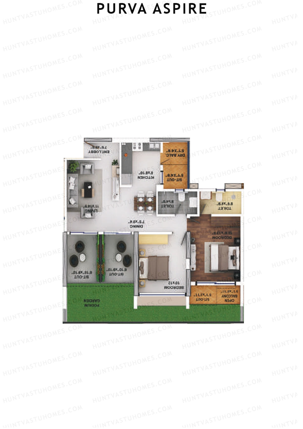 Purva Aspire Tower Ruby Unit 5 Floor Plan