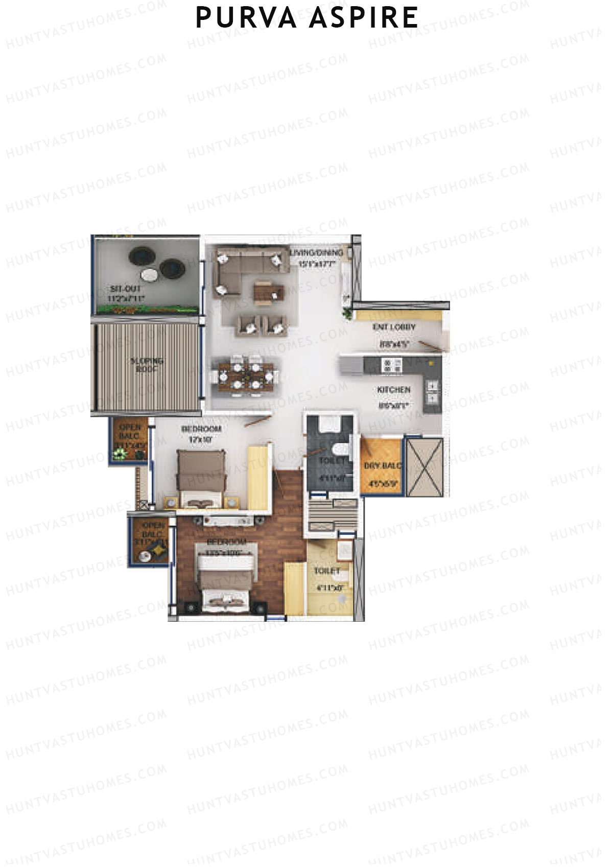 Purva Aspire Tower Ruby Unit 6 Floor Plan