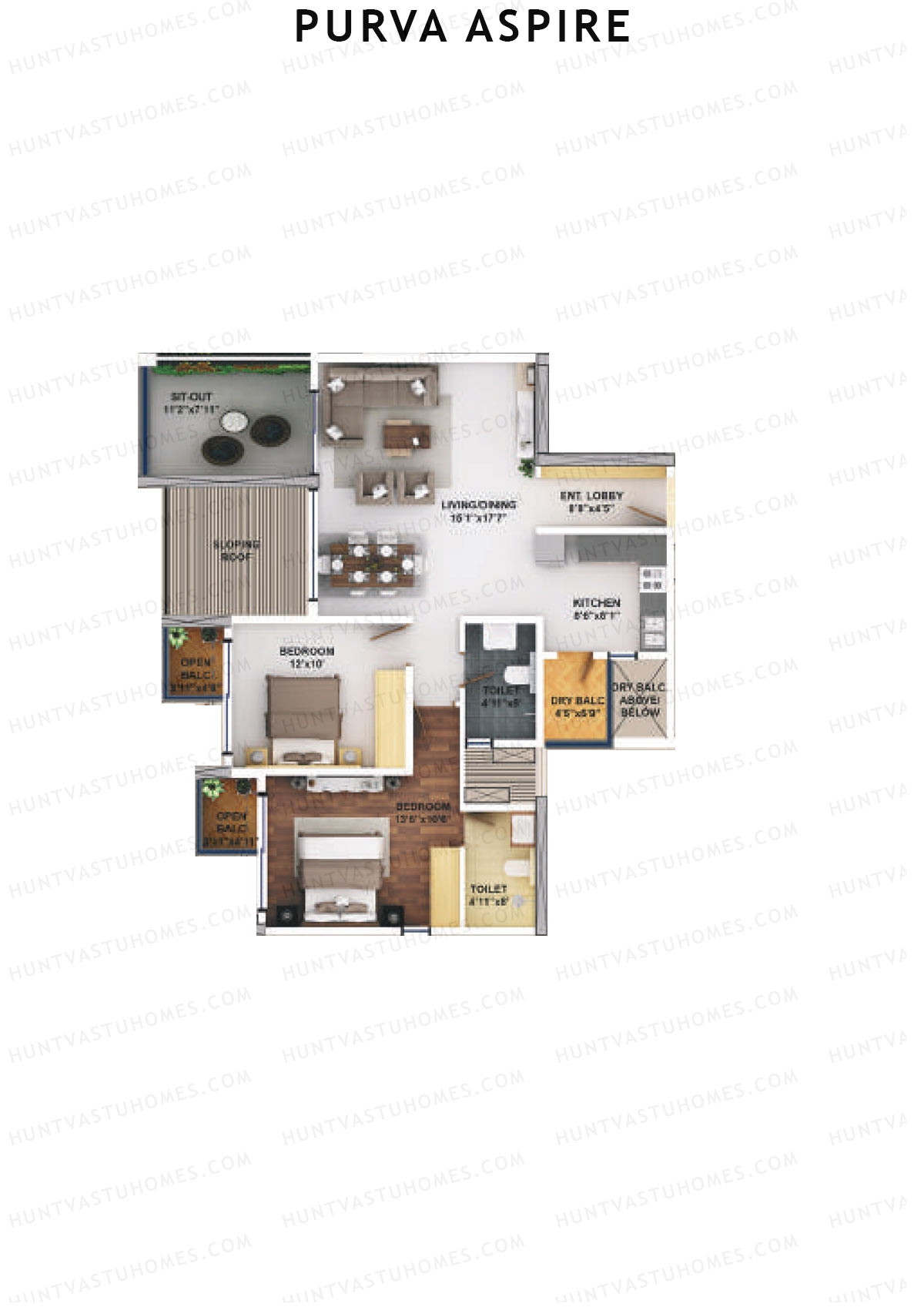 Purva Aspire Tower Ruby Unit 6 Floor Plan