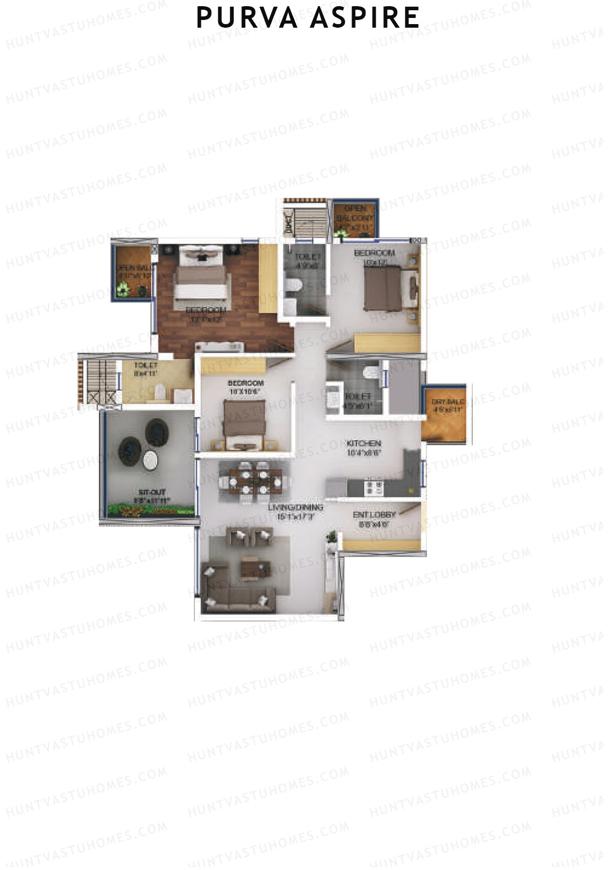 Purva Aspire Tower Ruby Unit 7 Floor Plan