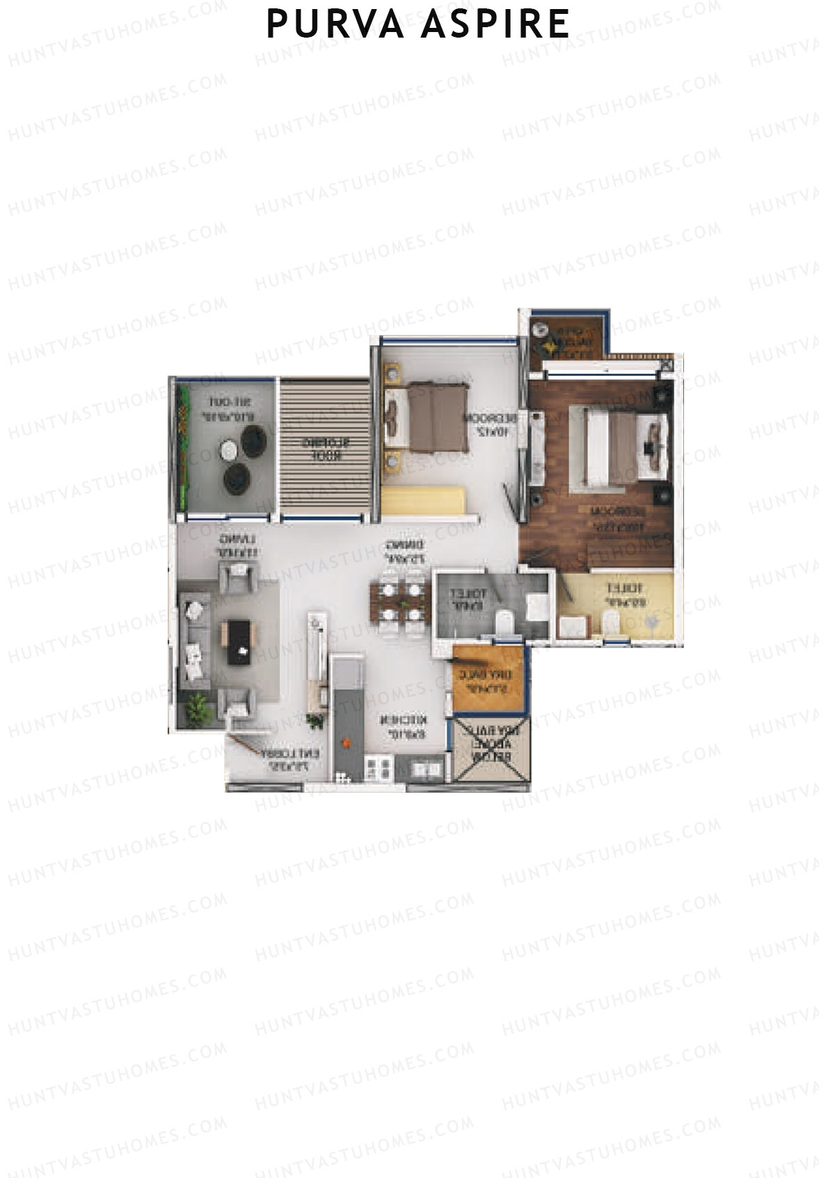 Purva Aspire Tower Ruby Unit 8 Floor Plan
