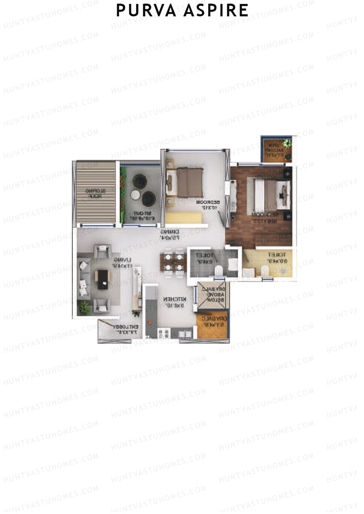 Purva Aspire Tower Ruby Unit 8 Floor Plan
