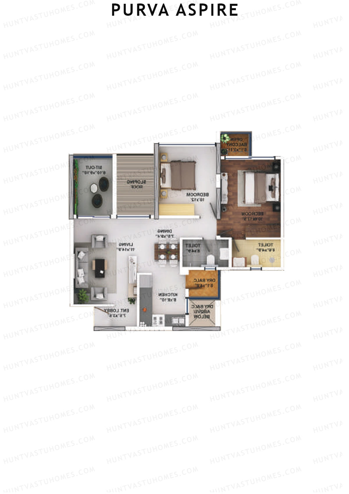 Purva Aspire Tower Ruby Unit 8 Floor Plan