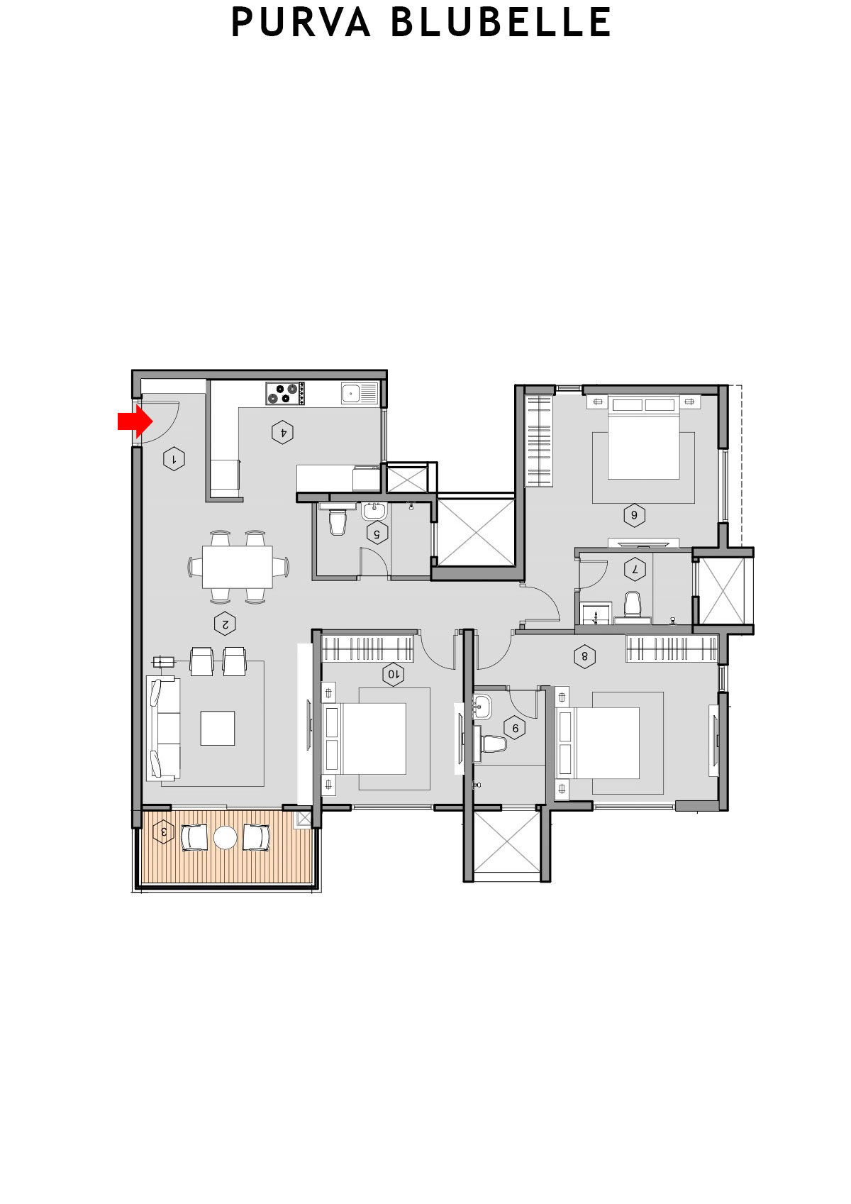 Purva Blubelle Tower B Unit 4 Floor Plan