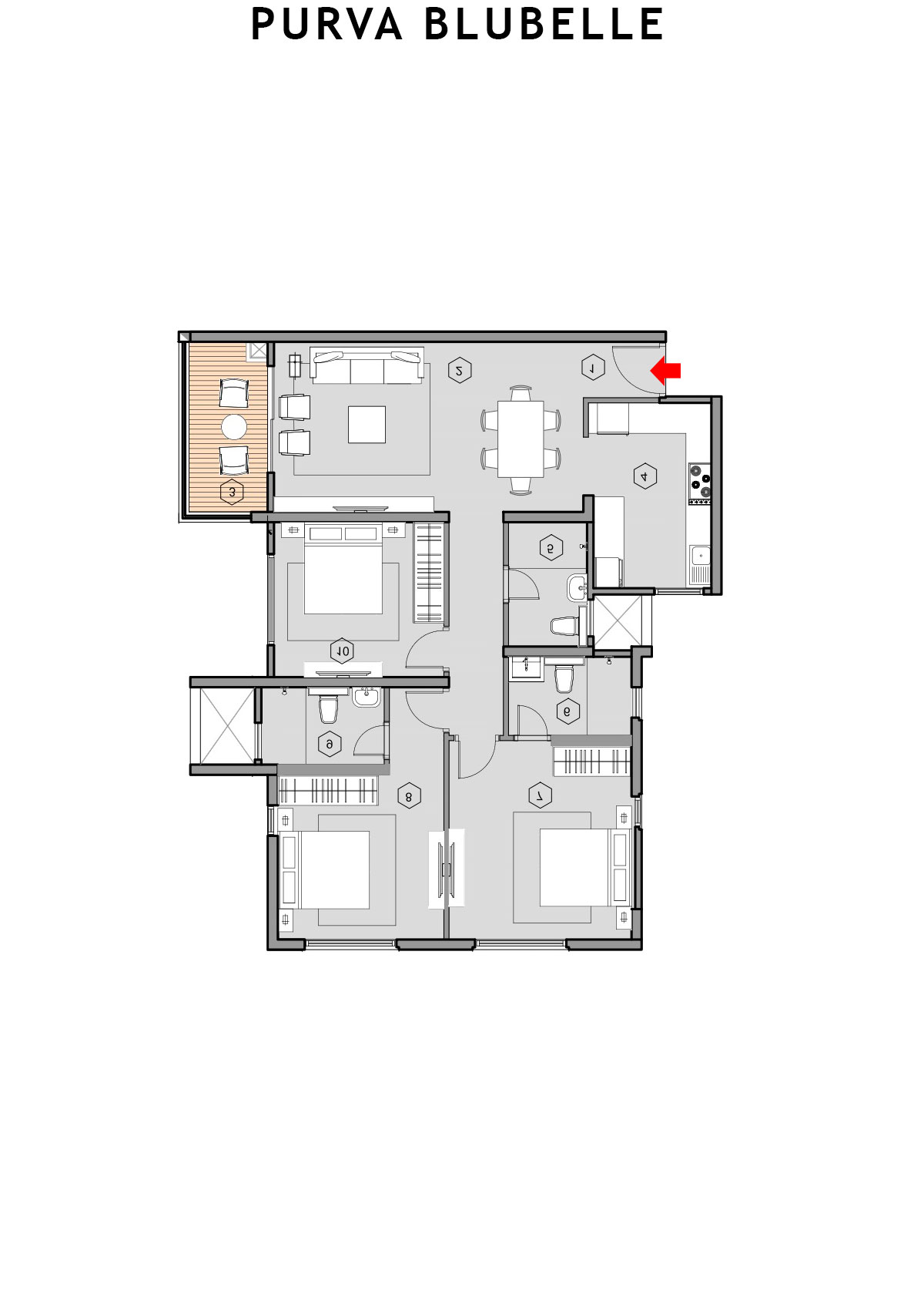 Purva Blubelle Tower B Unit 5 Floor Plan