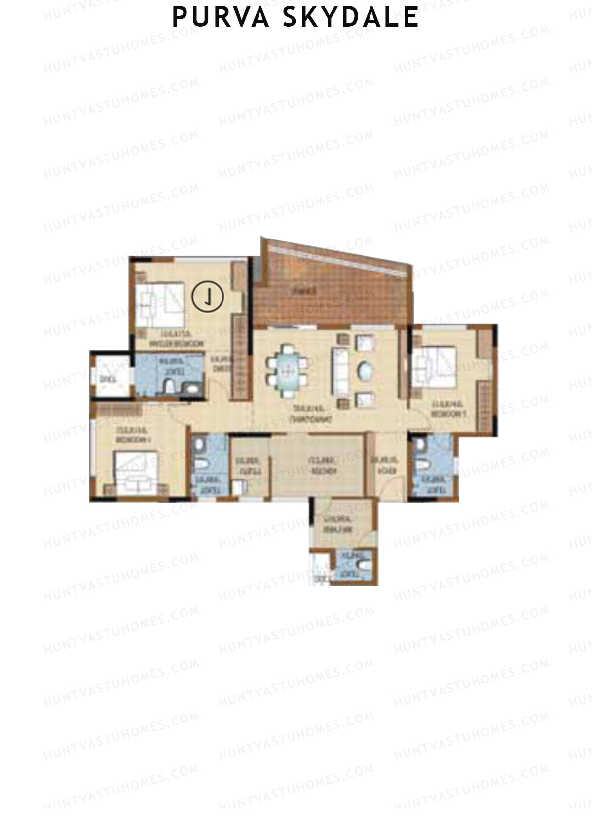 Purva Skydale Tower 1 Unit 2 Floor Plan
