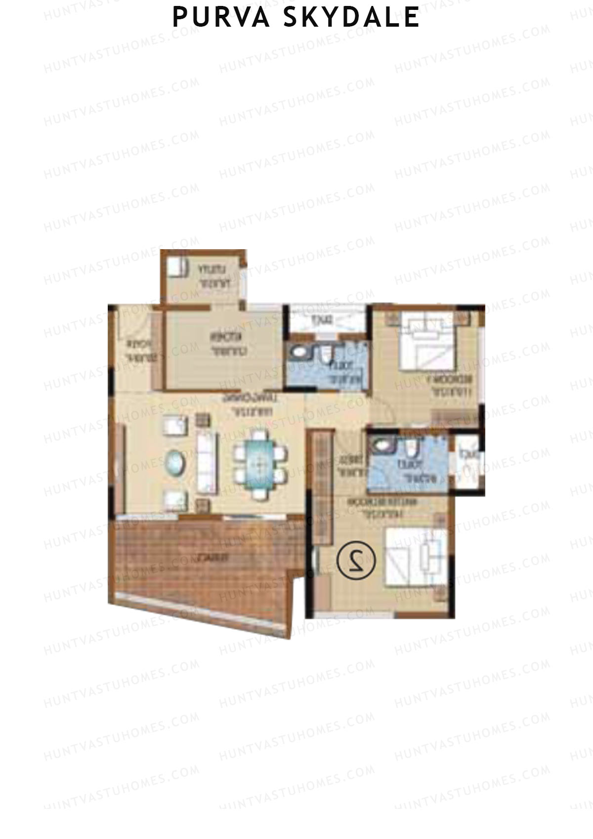 Purva Skydale Tower 1 Unit 5 Floor Plan