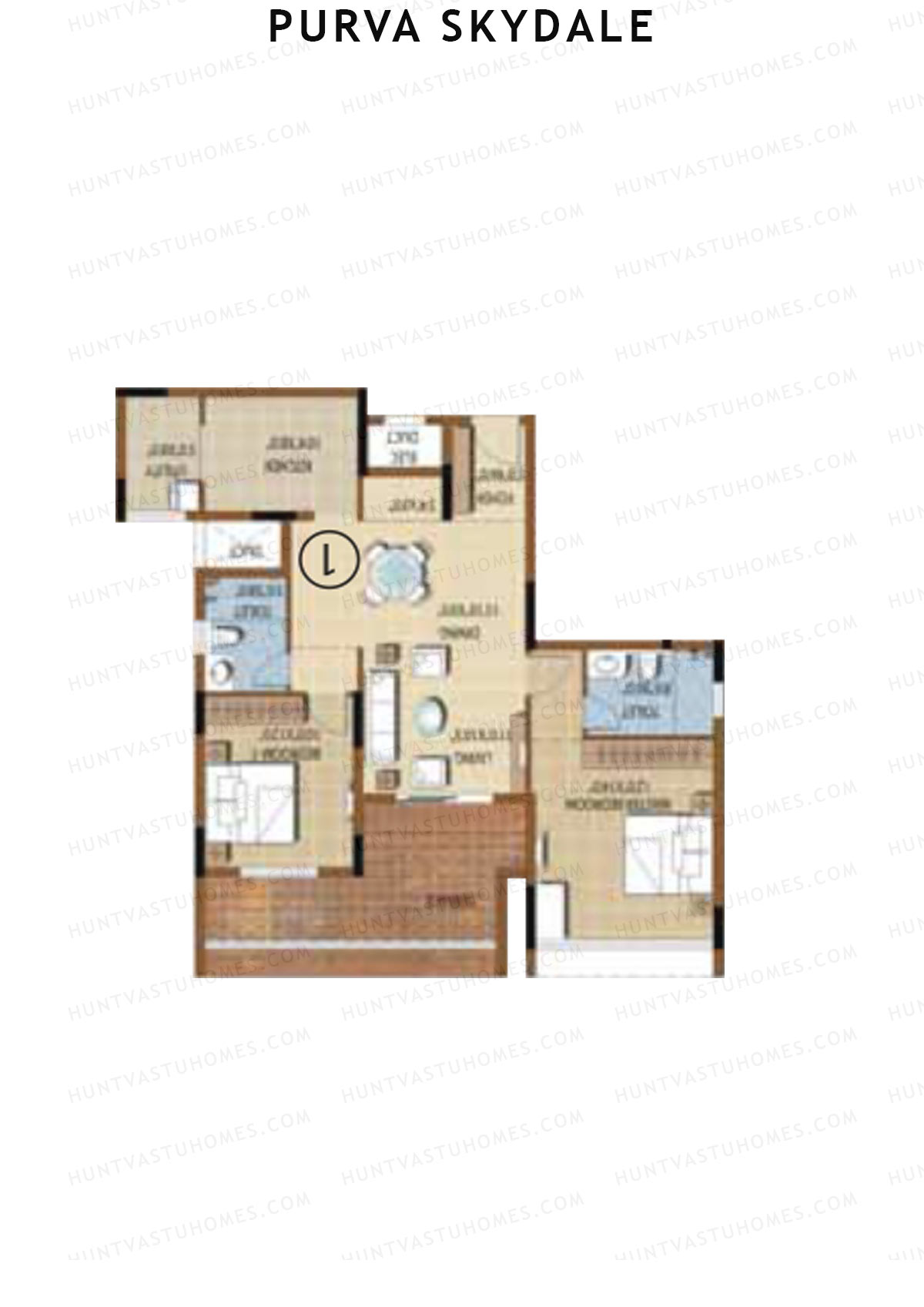 Purva Skydale Tower 2 Unit 4 Floor Plan