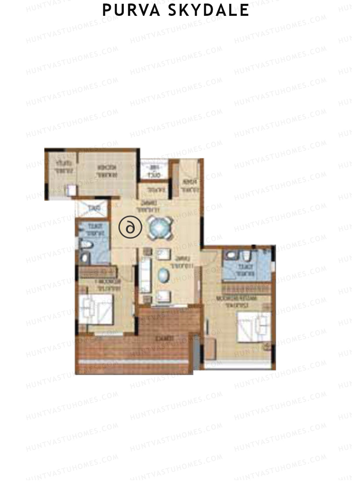 Purva Skydale Tower 3 Unit 1 Floor Plan