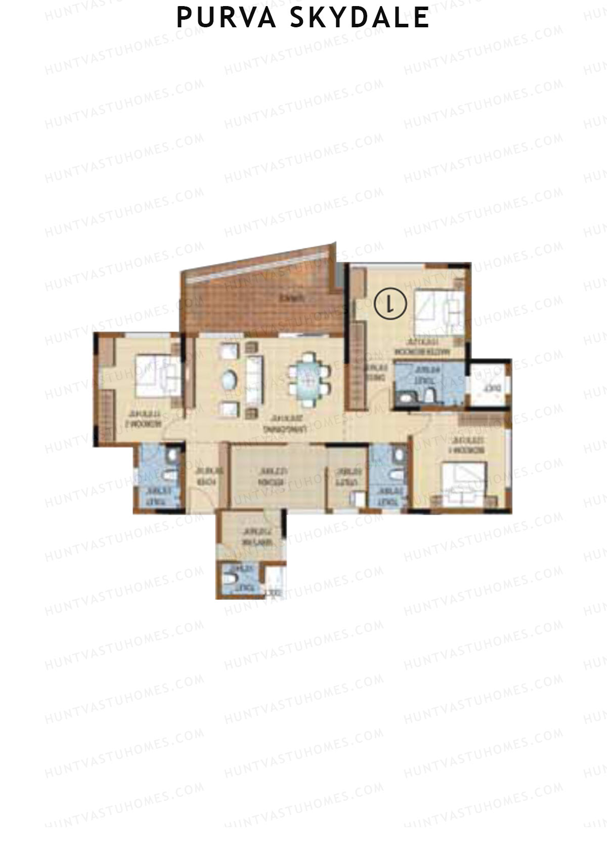 Purva Skydale Tower 3 Unit 5 Floor Plan