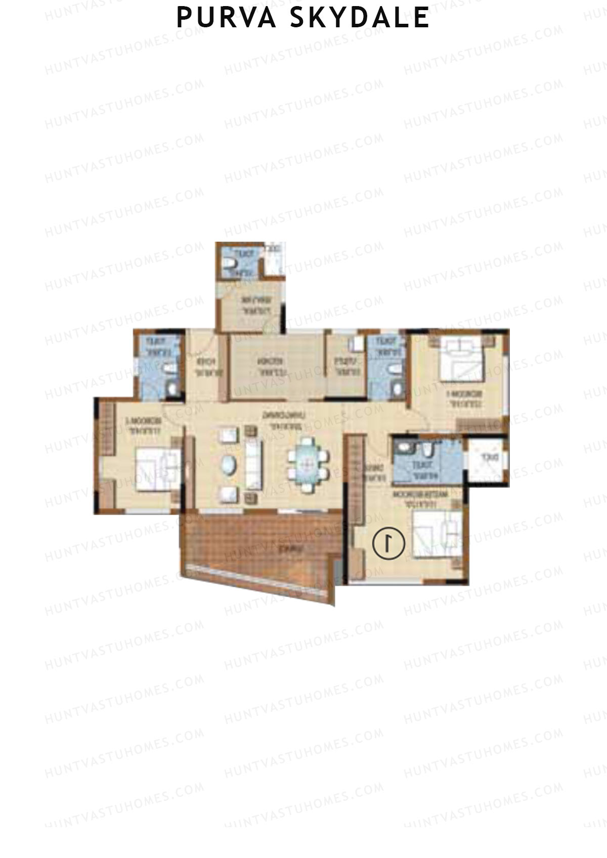 Purva Skydale Tower 3 Unit 6 Floor Plan