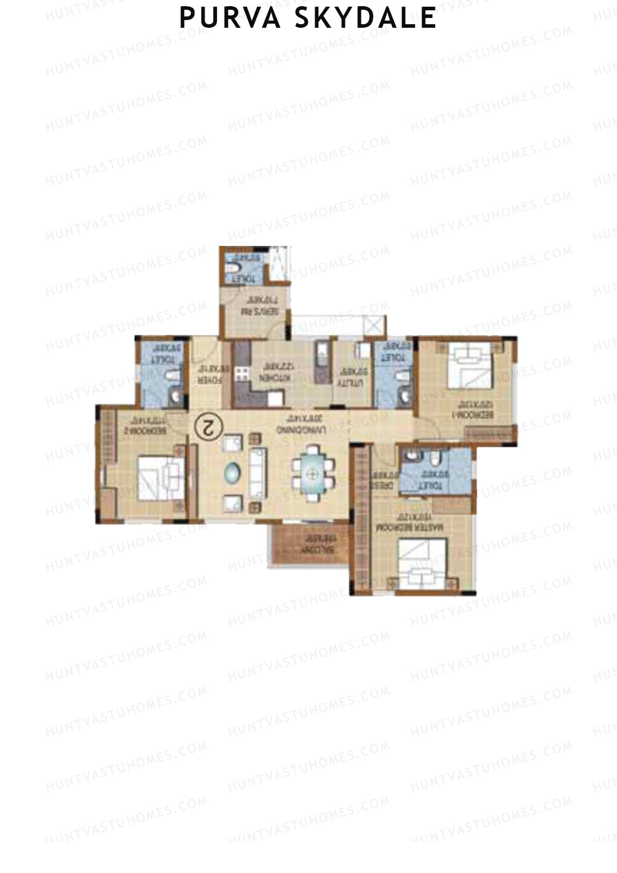 Purva Skydale Tower 3 Unit 6 Floor Plan